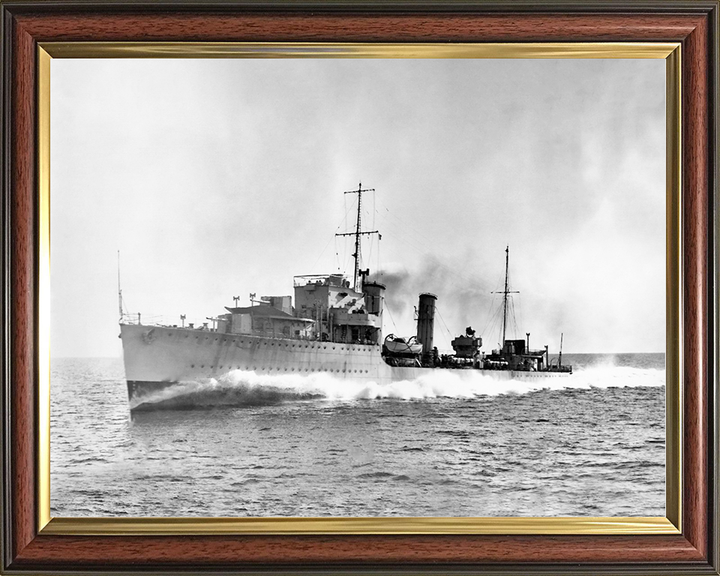 HMS Diamond (H22) Royal Navy D Class Destroyer Port Bow View Photo Print Wall Art Decor Posters, Prints, & Visual Artwork Hampshire Prints 10 x 8 Classic Frame No