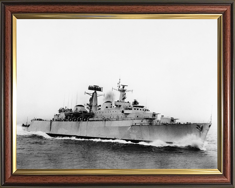 HMS Devonshire (D02) Photo Print - Underway 1963 - Royal Navy County Class Destroyer Posters, Prints, & Visual Artwork Hampshire Prints 10 x 8 Classic Frame No