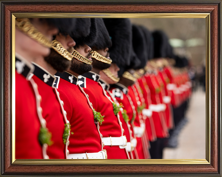 Irish Guards on Parade with Shamrocks Photo Print - British Army Hampshire Prints 10 x 8 Classic Frame No