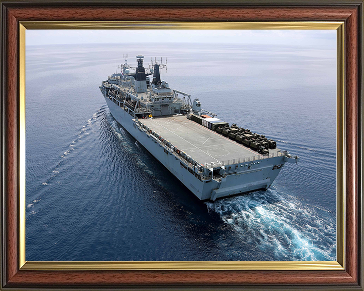 HMS Albion (L14) Royal Navy Albion Class Amphibious Ship High Starboard Quarter View Photo Print Wall Art Naval Decor Posters, Prints, & Visual Artwork Hampshire Prints 10 x 8 Classic Frame No
