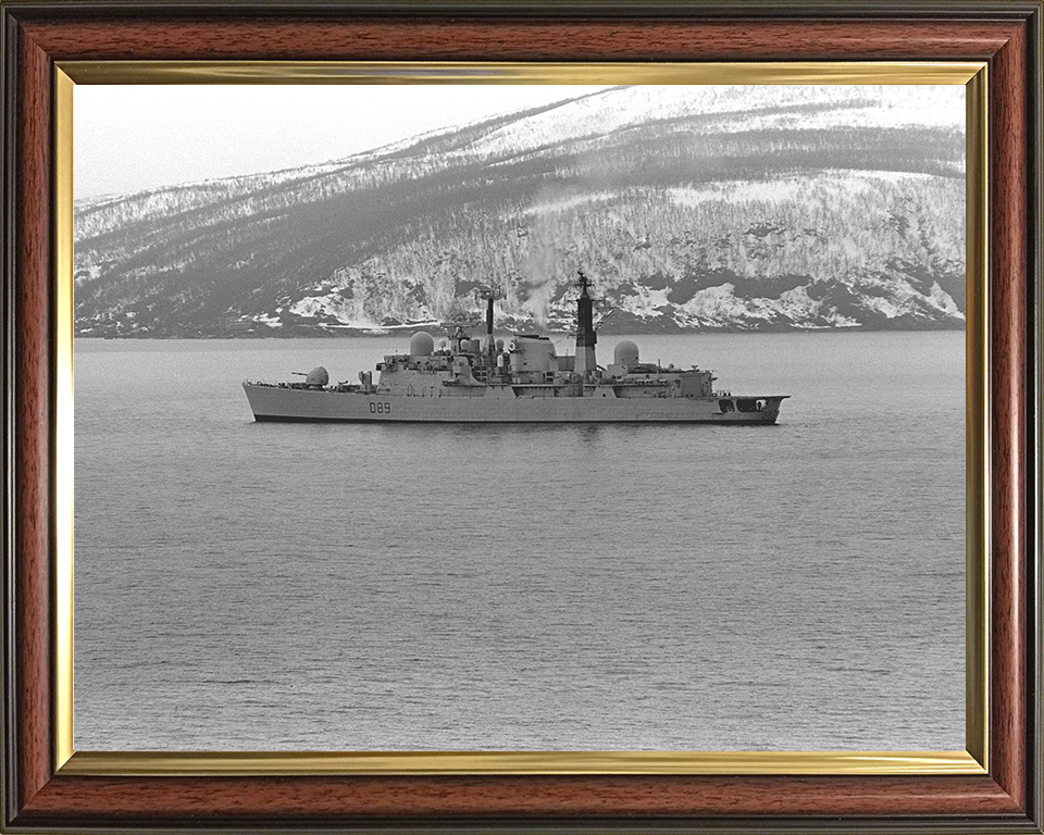 HMS Exeter (D89) Photo Print - Trondheim Fjord - Royal Navy Type 42 Destroyer Hampshire Prints 10 x 8 Classic Frame No