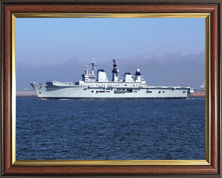 HMS Illustrious (R06) Photo Print - Port Amsterdam 2009 - Royal Navy Invincible Class Aircraft Carrier Hampshire Prints 10 x 8 Classic Frame No