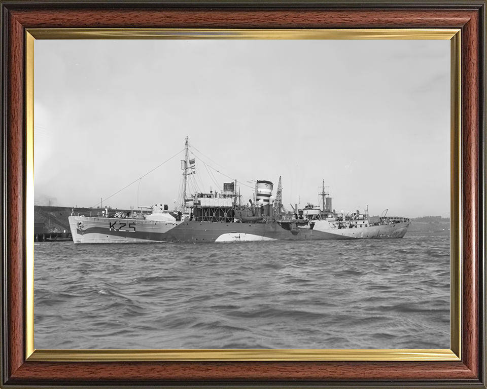 HMS Azalea (K25) Royal Navy Flower Class Corvette Port Side View Photo Print Wall Art Decor Posters, Prints, & Visual Artwork Hampshire Prints 10 x 8 Classic Frame No