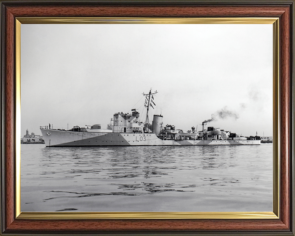 HMS Badsworth (L03) Royal Navy Hunt Class Destroyer Port Side View Photo Print Wall Art Decor Posters, Prints, & Visual Artwork Hampshire Prints 10 x 8 Classic Frame No