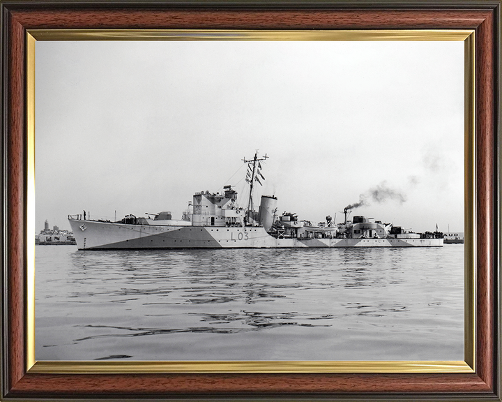 HMS Badsworth (L03) Royal Navy Hunt Class Destroyer Port Side View Photo Print Wall Art Decor Posters, Prints, & Visual Artwork Hampshire Prints 10 x 8 Classic Frame No