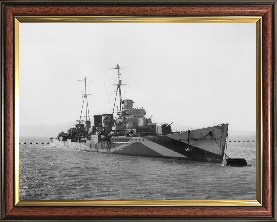 HMS Delhi (D47) Photo Print - At A Buoy 1942 - Royal Navy Danae Class Cruiser Hampshire Prints 10 x 8 Classic Frame No