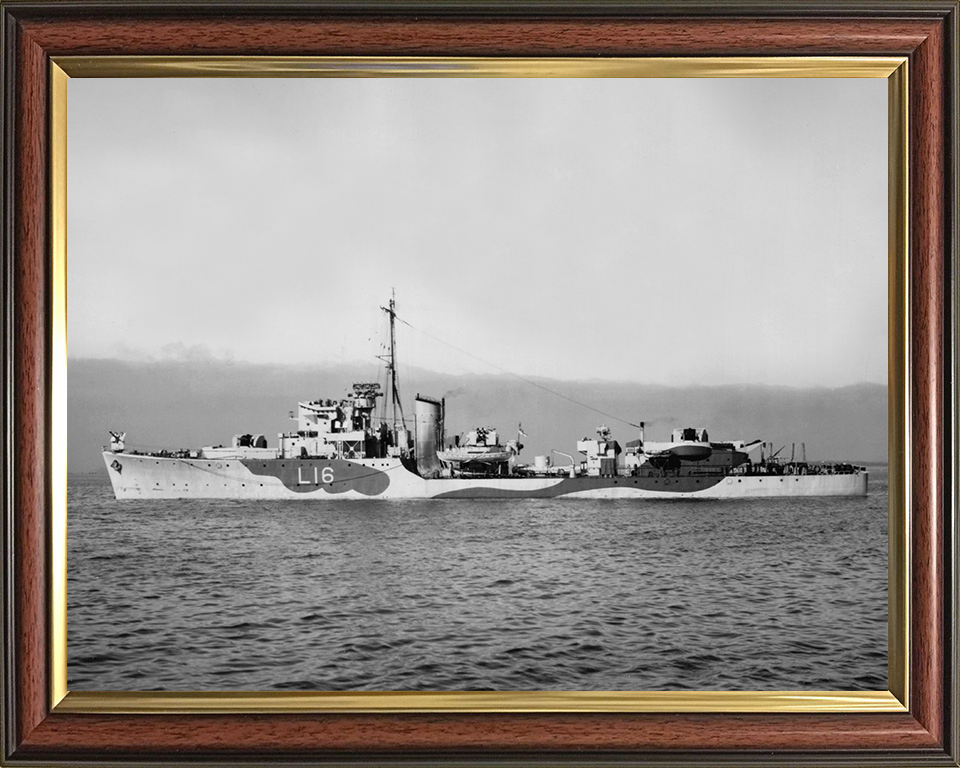 HMS Stevenstone (L16) Photo Print - Port Side 1947 - Royal Navy Hunt Class Destroyer Posters, Prints, & Visual Artwork Hampshire Prints 10 x 8 Classic Frame No