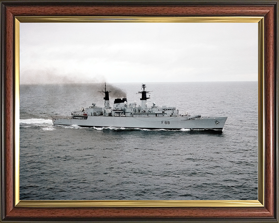 HMS Broadsword (F88) Royal Navy Type 22 Frigate Starboard Beam View Photo Print Wall Art Decor Posters, Prints, & Visual Artwork Hampshire Prints 10 x 8 Classic Frame No