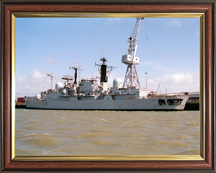 HMS Cardiff (D108) Royal Navy Type 42 Destroyer Portsmouth 1994 Photo Print Wall Art Decor Posters, Prints, & Visual Artwork Hampshire Prints 10 x 8 Classic Frame No