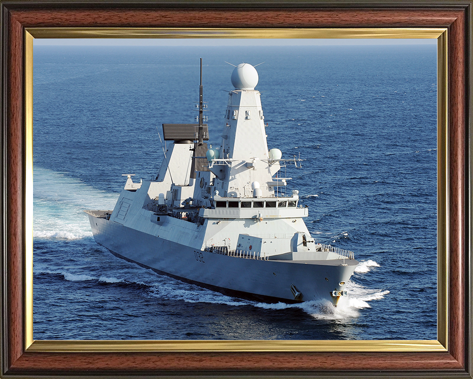 HMS Daring (D32) Royal Navy Type 45 Destroyer Starboard Bow View Photo Print Wall Art Decor Posters, Prints, & Visual Artwork Hampshire Prints 10 x 8 Classic Frame No
