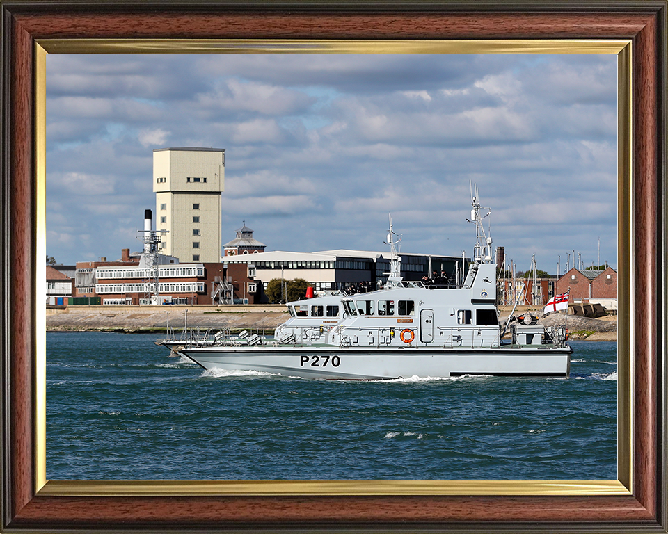 HMS Biter (P270) Photo Print - Leaving Portsmouth 2017 - Royal Navy Archer Class P2000 Patrol Vessel Posters, Prints, & Visual Artwork Hampshire Prints 10 x 8 Classic Frame No