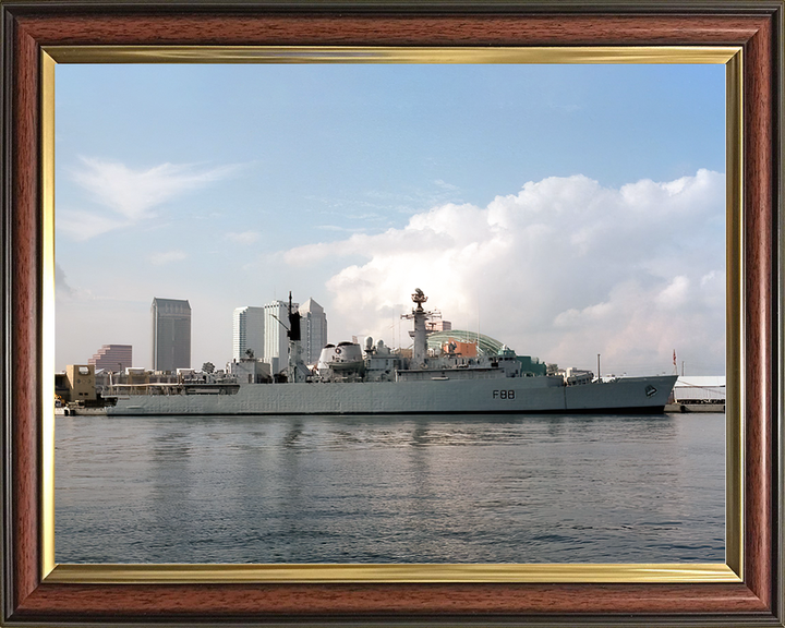 HMS Broadsword (F88) Royal Navy Type 22 Frigate Alongside Photo Print Wall Art Decor Posters, Prints, & Visual Artwork Hampshire Prints 10 x 8 Classic Frame No