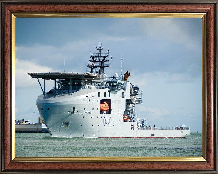 RFA Proteus (K60) Photo Print - Port Side View - Royal Fleet Auxiliary Ocean Surveillance Ship Hampshire Prints 10 x 8 Classic Frame No