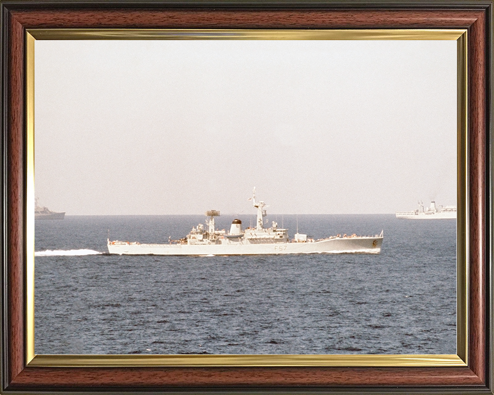 HMS Andromeda (F57) Royal Navy Leander Class Frigate At Sea Photo Print Wall Art Decor Posters, Prints, & Visual Artwork Hampshire Prints 10 x 8 Classic Frame No