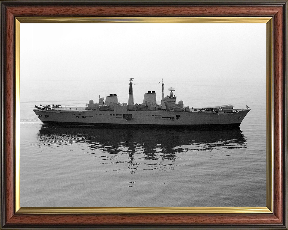 HMS Invincible (R05) Photo Print - At Sea 1990 - Royal Navy Invincible Class Aircraft Carrier Hampshire Prints 10 x 8 Classic Frame No