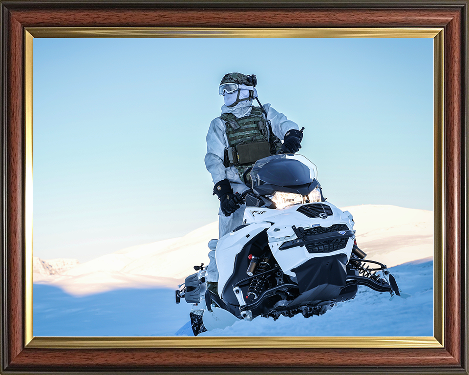 Royal Marine operating an Oversnow Reconnaissance Vehicle Photo Print 30 Commando Wall Art Military Decor UK Posters, Prints, & Visual Artwork Hampshire Prints 10 x 8 Classic Frame No