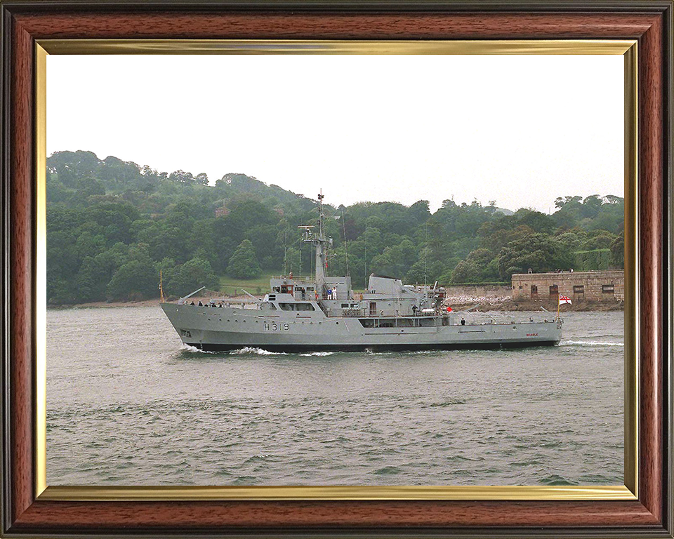 HMS Beagle (H319) Photo Print - Plymouth Sound - Royal Navy Bulldog Class Survey Vessel