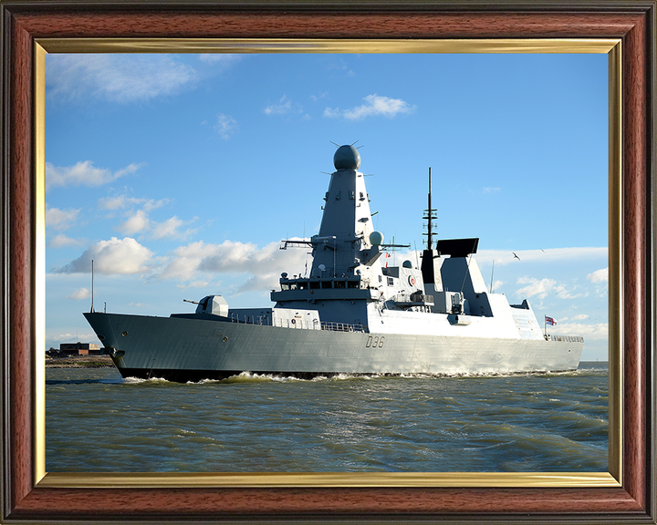 HMS Defender (D36) Royal Navy Type 45 Destroyer Enters Portsmouth 2014 Photo Print Wall Art Decor Posters, Prints, & Visual Artwork Hampshire Prints 10 x 8 Classic Frame No