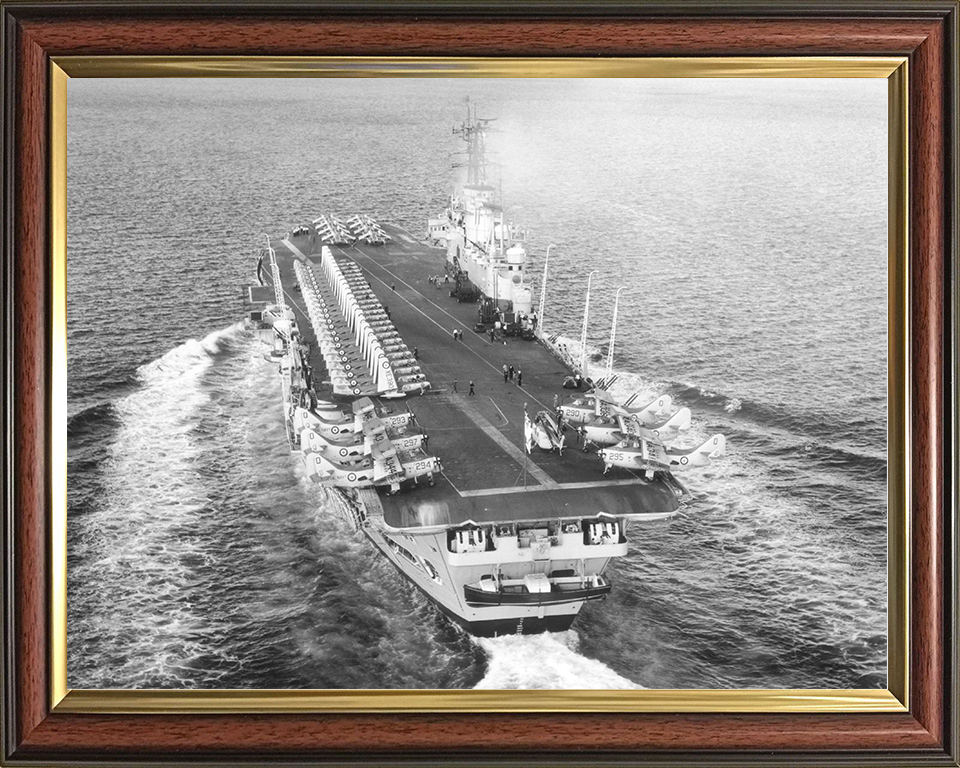 HMS Ark Royal (R09) Royal Navy Audacious Class Aircraft Carrier Full Flight Deck Photo Print Wall Art Decor Posters, Prints, & Visual Artwork Hampshire Prints 10 x 8 Classic Frame No