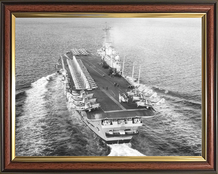 HMS Ark Royal (R09) Royal Navy Audacious Class Aircraft Carrier Full Flight Deck Photo Print Wall Art Decor Posters, Prints, & Visual Artwork Hampshire Prints 10 x 8 Classic Frame No
