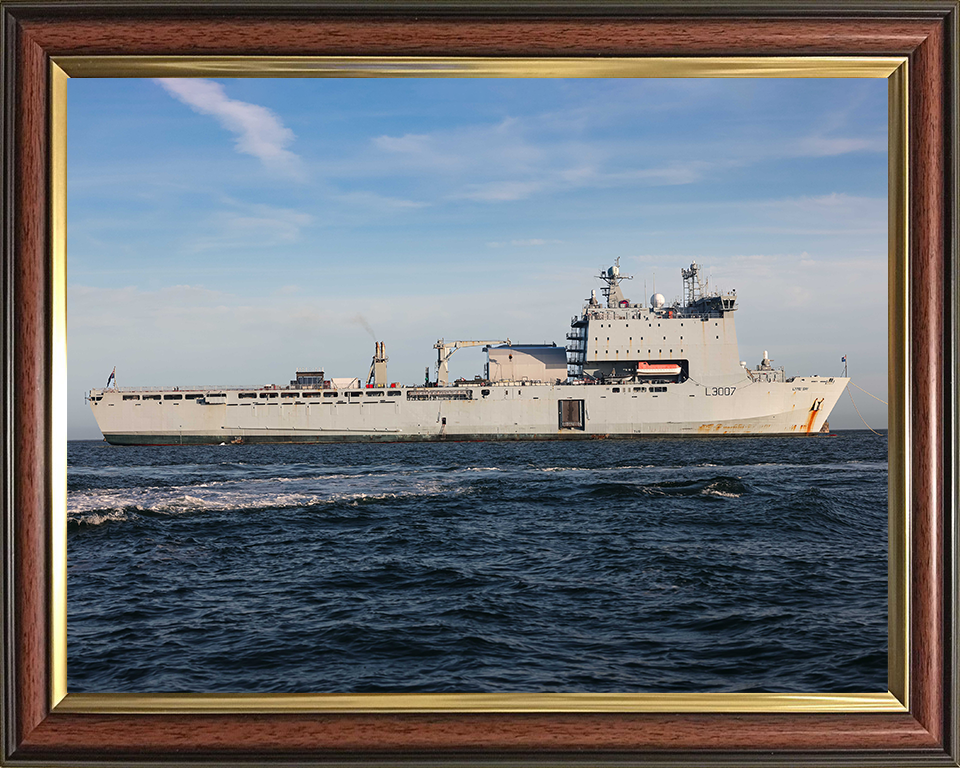 RFA Lyme Bay (L3007) Photo Print - Starboard Beam 2025 - Royal Fleet Auxiliary Bay Class Ship Hampshire Prints 10 x 8 Classic Frame No