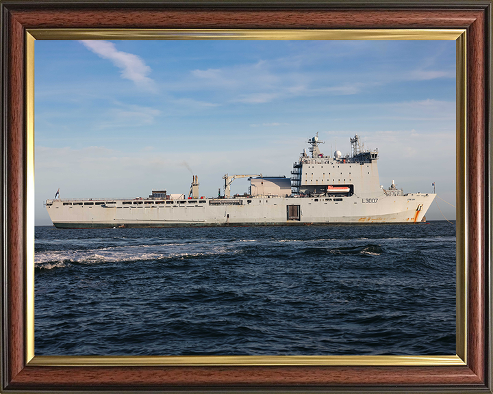 RFA Lyme Bay (L3007) Photo Print - Starboard Beam 2025 - Royal Fleet Auxiliary Bay Class Ship Hampshire Prints 10 x 8 Classic Frame No