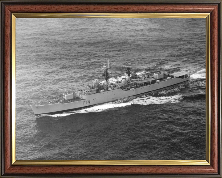 HMS Leopard (F14) Photo Print - Port Side View - Royal Navy Leopard Class Frigate Posters, Prints, & Visual Artwork Hampshire Prints 10 x 8 Classic Frame No