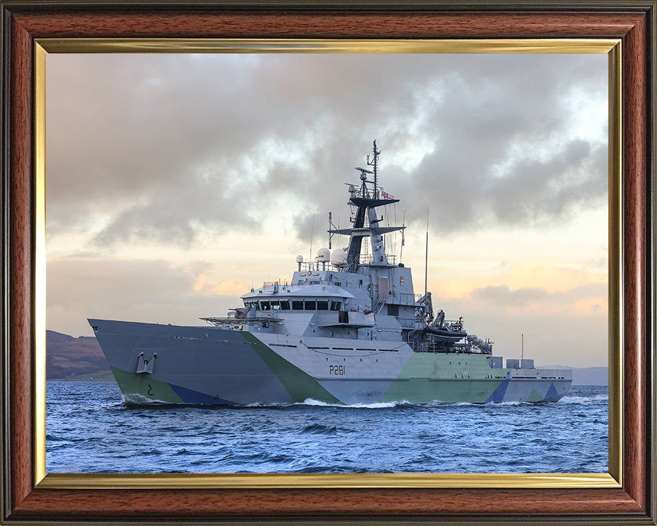 HMS Tyne (P281) Photo Print - At Sunset 2025 - Royal Navy River Class Patrol Vessel