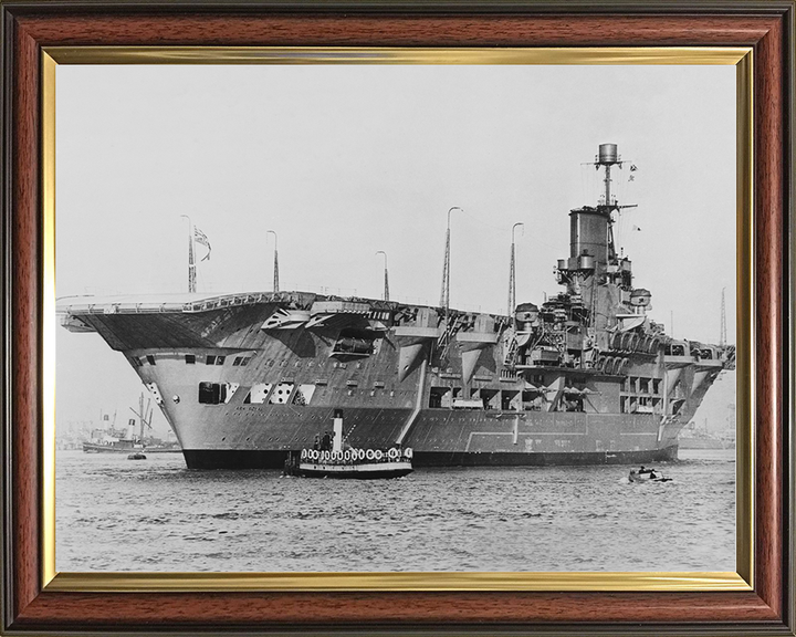 HMS Ark Royal (91) Royal Navy Aircraft Carrier At Anchor Photo Print Wall Art Decor Posters, Prints, & Visual Artwork Hampshire Prints 10 x 8 Classic Frame No