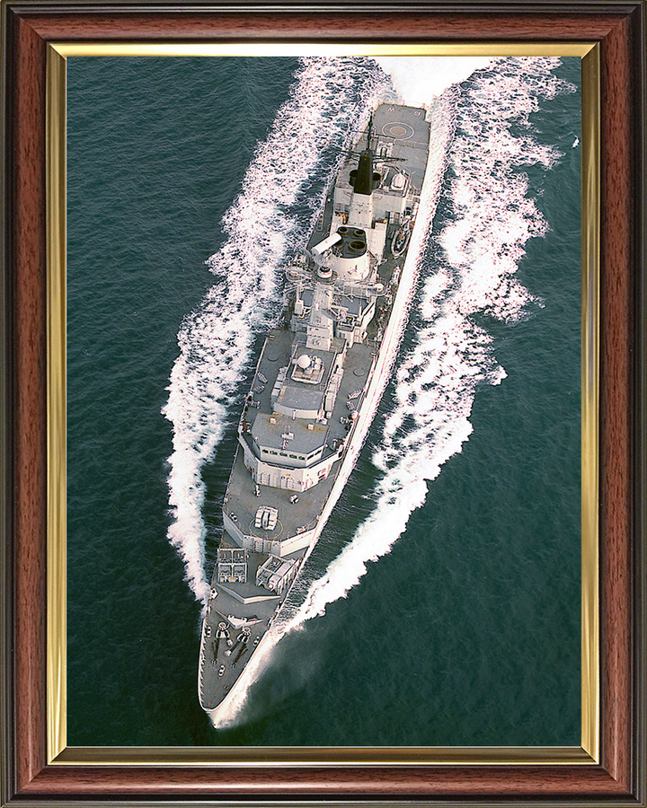 HMS Broadsword (F88) Royal Navy Type 22 Frigate From Above Photo Print Wall Art Decor Posters, Prints, & Visual Artwork Hampshire Prints 10 x 8 Classic Frame No