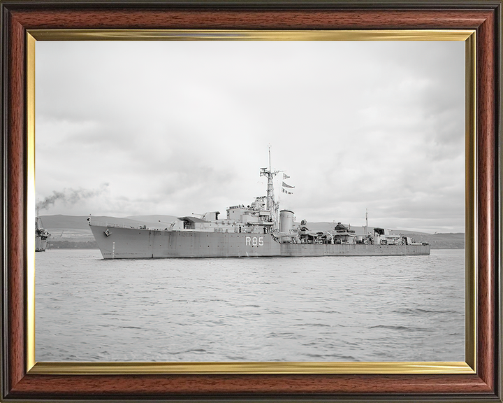 HMS Cambrian (R85) Royal Navy C Class Destroyer Port Side View Photo Print Wall Art Decor Posters, Prints, & Visual Artwork Hampshire Prints 10 x 8 Classic Frame No