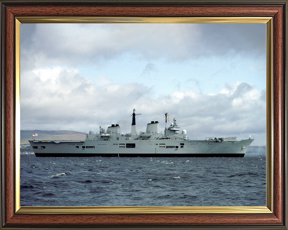 HMS Ark Royal (R07) Royal Navy Invincible Class Aircraft Carrier Starboard Beam View Photo Print Wall Art Decor Posters, Prints, & Visual Artwork Hampshire Prints 10 x 8 Classic Frame No