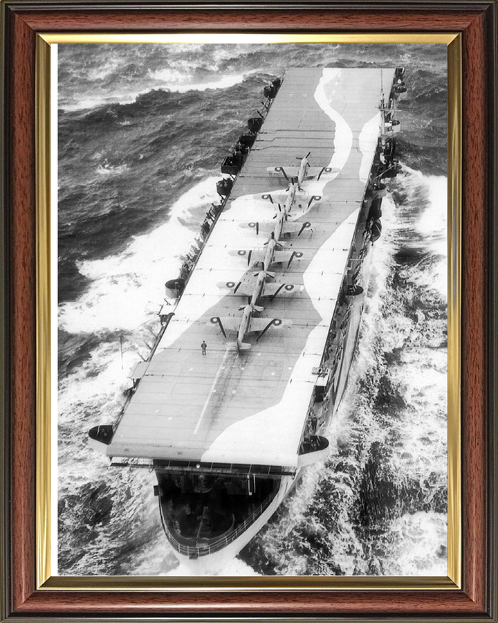 HMS Avenger (D14) Royal Navy Aircraft Carrier At Sea 1942 Photo Print Wall Art Decor Posters, Prints, & Visual Artwork Hampshire Prints 10 x 8 Classic Frame No