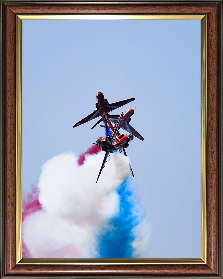 RAF Red Arrows Breaking Formation Photo Print - Royal Air Force Aircraft Hampshire Prints 10 x 8 Classic Frame No