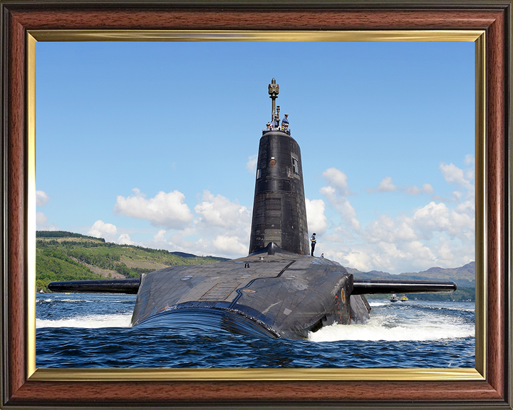 HMS Victorious (S29) Photo Print - Departs HMNB Clyde - Royal Navy Vanguard Class Submarine Hampshire Prints 10 x 8 Classic Frame No