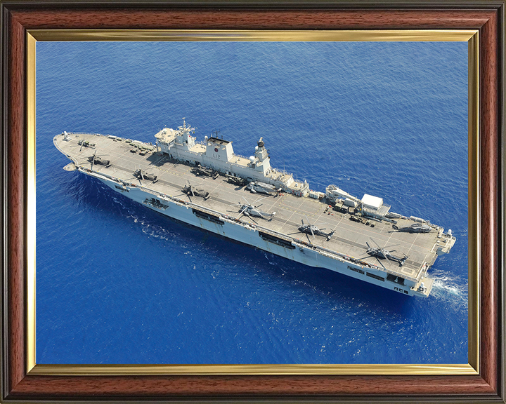 HMS Ocean (L12) Photo Print - Flight Deck View 2011 - Royal Navy Landing Platform Helicopter Hampshire Prints 10 x 8 Classic Frame No