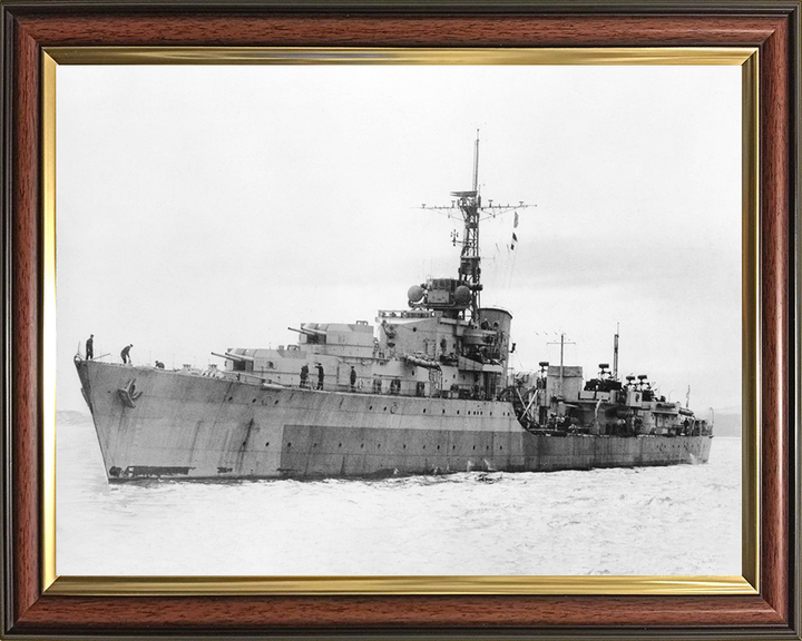 HMS Camperdown (D32) Royal Navy Battle Class Destroyer Port Side View Photo Print Wall Art Decor Posters, Prints, & Visual Artwork Hampshire Prints 10 x 8 Classic Frame No