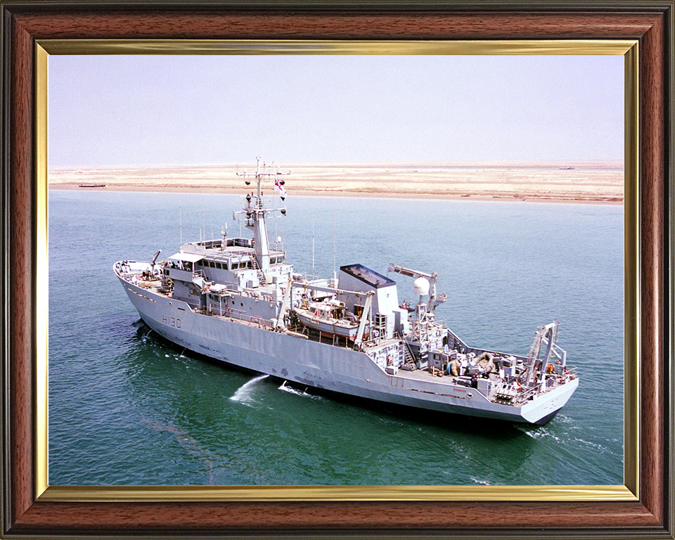 HMS Roebuck (H130) Photo Print - Umm Qasr 2003 - Royal Navy Coastal Survey Vessel Posters, Prints, & Visual Artwork Hampshire Prints 10 x 8 Classic Frame No
