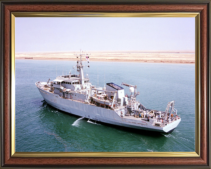 HMS Roebuck (H130) Photo Print - Umm Qasr 2003 - Royal Navy Coastal Survey Vessel Posters, Prints, & Visual Artwork Hampshire Prints 10 x 8 Classic Frame No