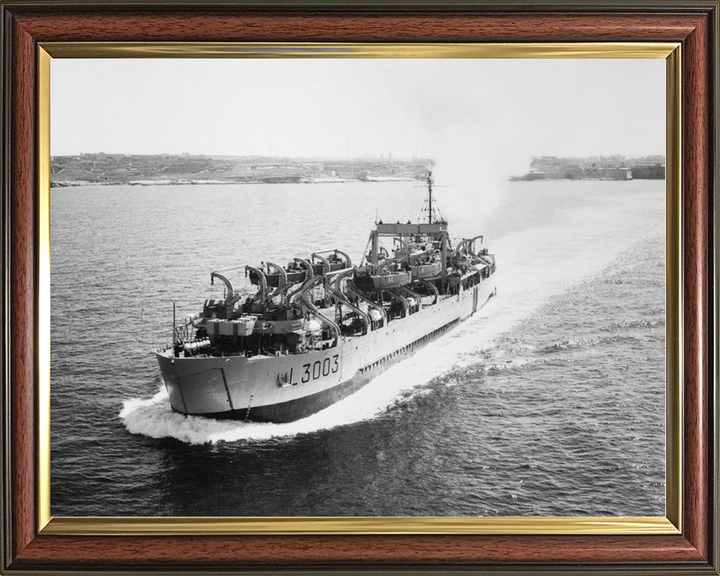 HMS Anzio (L3003) Royal Navy Tank Landing Craft Port Bow View Warship Photo Print Wall Art Decor Posters, Prints, & Visual Artwork Hampshire Prints 10 x 8 Classic Frame No