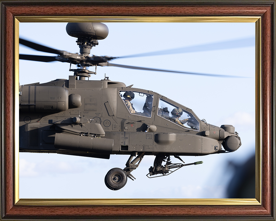 Army Apache Echo Helicopter cockpit Close up Photo Print - British Army Hampshire Prints 10 x 8 Classic Frame No