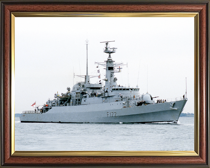 HMS Ambuscade (F172) Royal Navy Type 21 Frigate Entering Harbour Photo Print Wall Art Decor Posters, Prints, & Visual Artwork Hampshire Prints 10 x 8 Classic Frame No