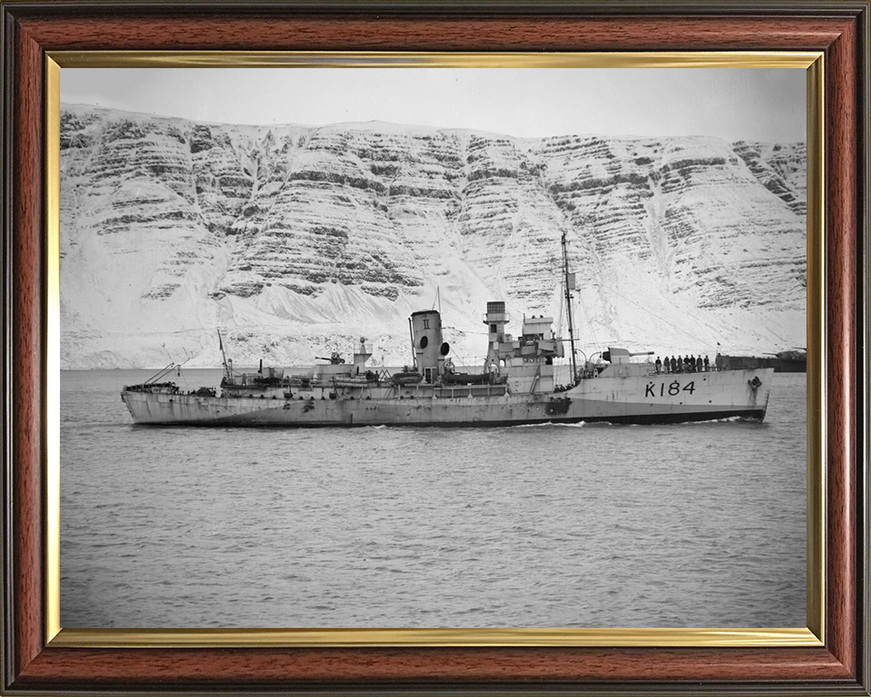 HMS Abelia (K184) Photo Print - Iceland 1942 - Royal Navy Flower Class Corvette Hampshire Prints 10 x 8 Classic Frame No
