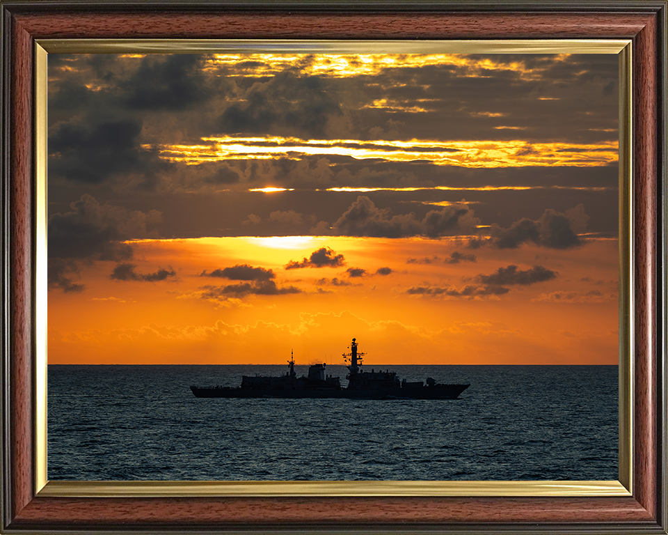 HMS Richmond (F239) Photo Print - At Sunset 2025 - Royal Navy Type 23 Frigate Hampshire Prints 10 x 8 Classic Frame No