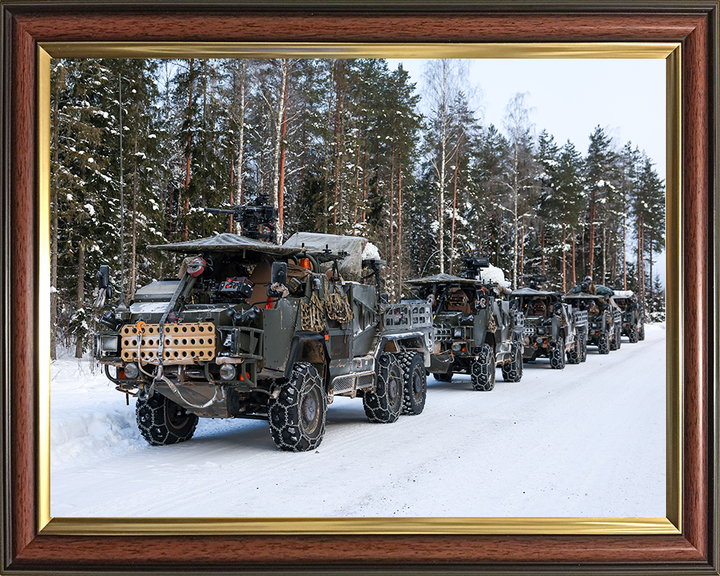 British Army Jackal 2 and Coyote Vehicles in the Snow Photo Print Wall Art Military vehicle Decor Poster Posters, Prints, & Visual Artwork Hampshire Prints 10 x 8 Classic Frame No