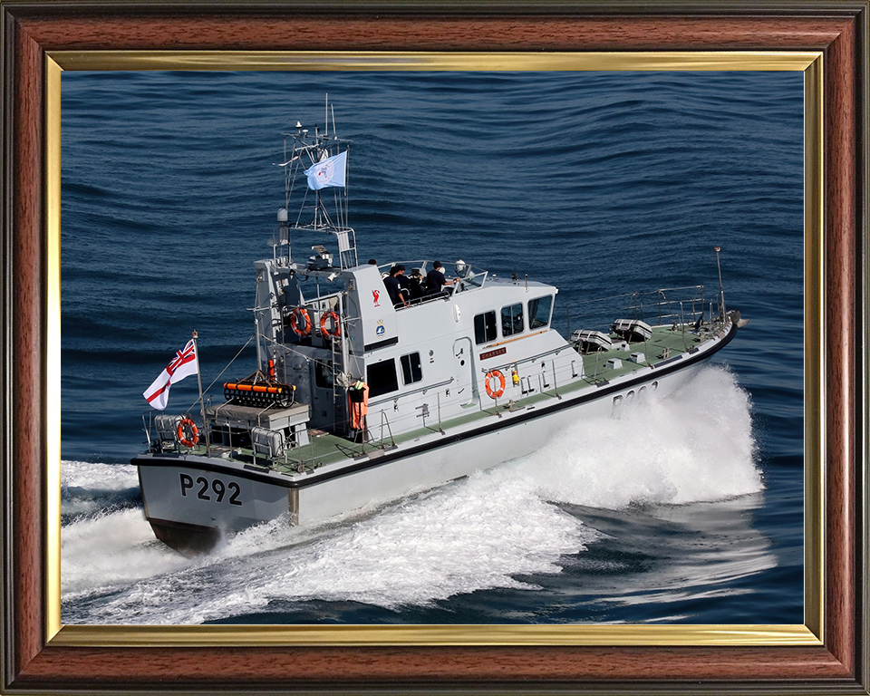 HMS Charger (P292) Royal Navy Archer Class P2000 Patrol Vessel Starboard Quarter View Photo Print Wall Art Decor Posters, Prints, & Visual Artwork Hampshire Prints 10 x 8 Classic Frame No