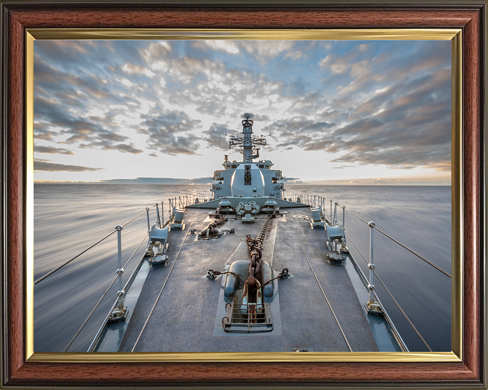 HMS Northumberland (F238) Photo Print - Forecastle - Royal Navy Type 23 Frigate Hampshire Prints 10 x 8 Classic Frame No