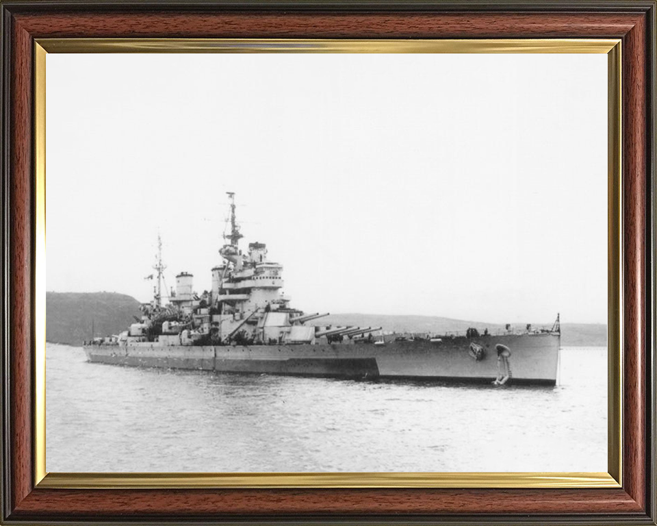 HMS Anson (79) Royal Navy King George V Class Battleship Starboard View Photo Print Wall Art Decor Posters, Prints, & Visual Artwork Hampshire Prints 10 x 8 Classic Frame No