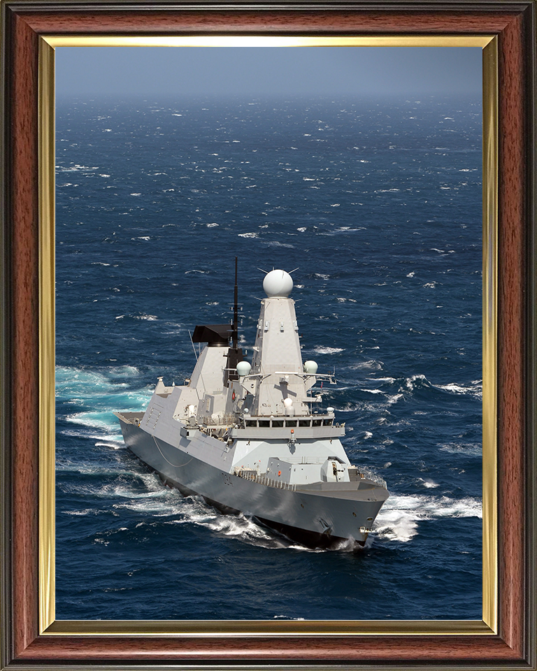 HMS Diamond (D34) Royal Navy Type 45 Destroyer Underway Portrait Photo Print Wall Art Decor Posters, Prints, & Visual Artwork Hampshire Prints 10 x 8 Classic Frame No