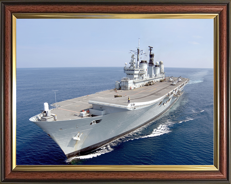 HMS Ark Royal (R07) Royal Navy Invincible Class Aircraft Carrier Underway Photo Print Wall Art Decor Posters, Prints, & Visual Artwork Hampshire Prints 10 x 8 Classic Frame No